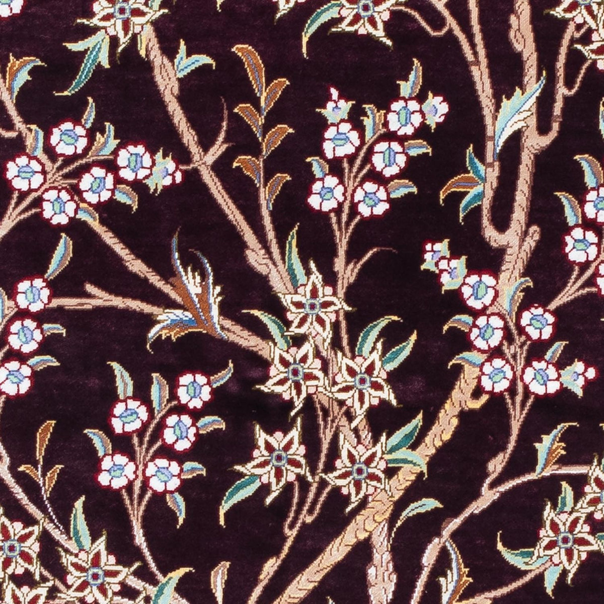 Persisk matta - Ghom - 123 x 79 cm - mörkröd