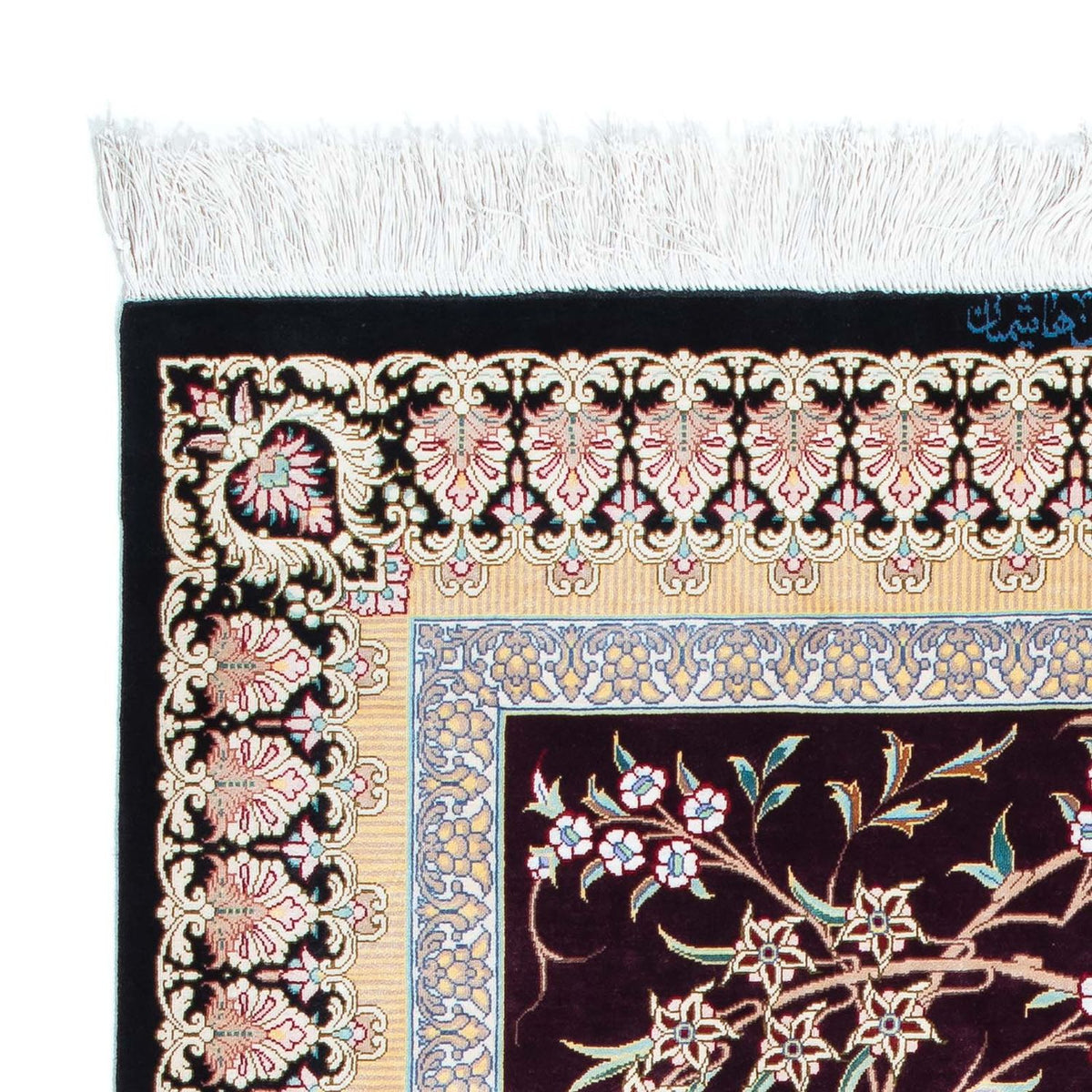 Persisk matta - Ghom - 123 x 79 cm - mörkröd