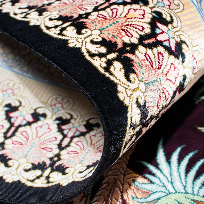 Persisk matta - Ghom - 123 x 79 cm - mörkröd