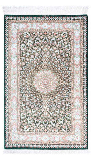 Persisk matta - Ghom - 128 x 83 cm - grön