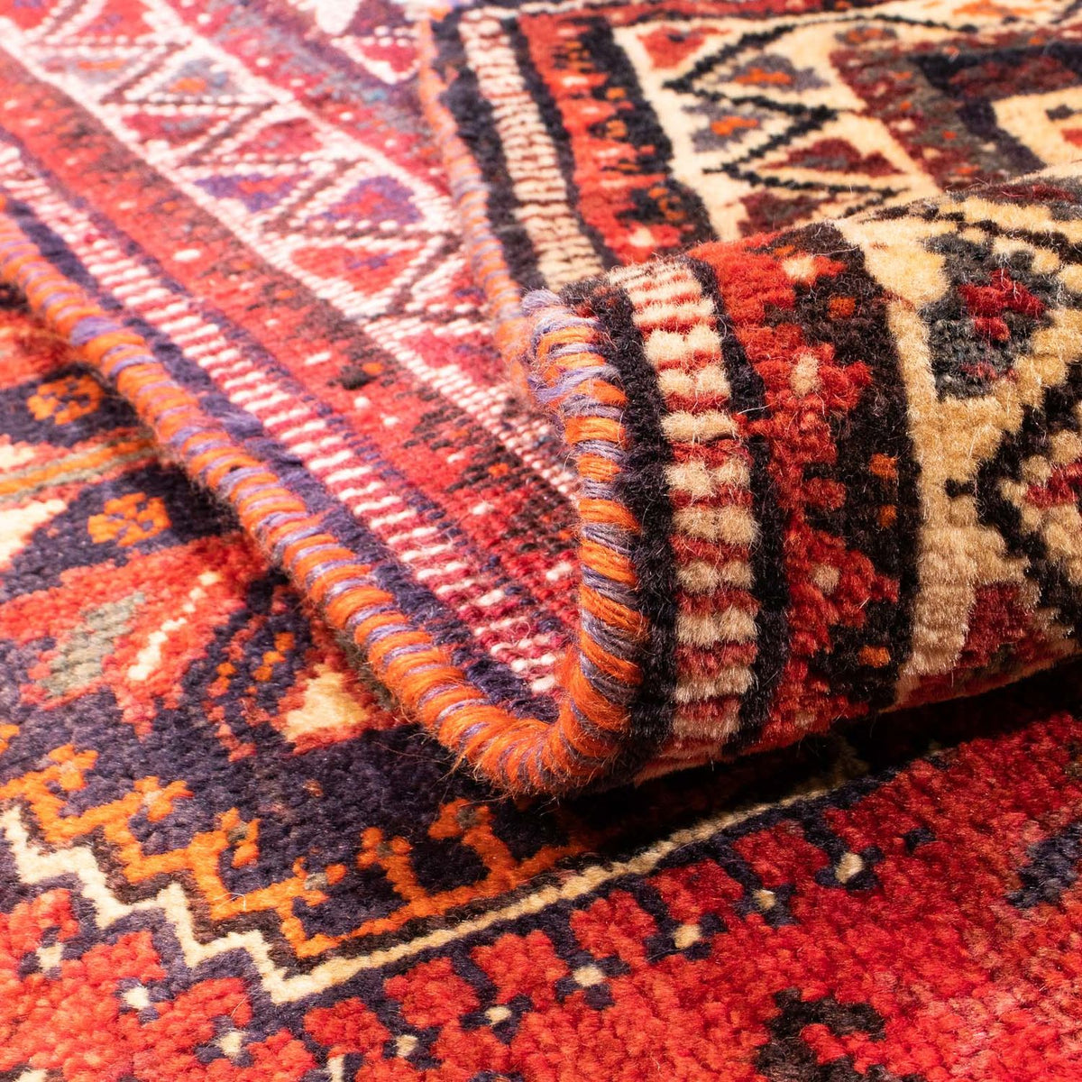 Persisk matta - Nomadic - 157 x 122 cm - mörkröd