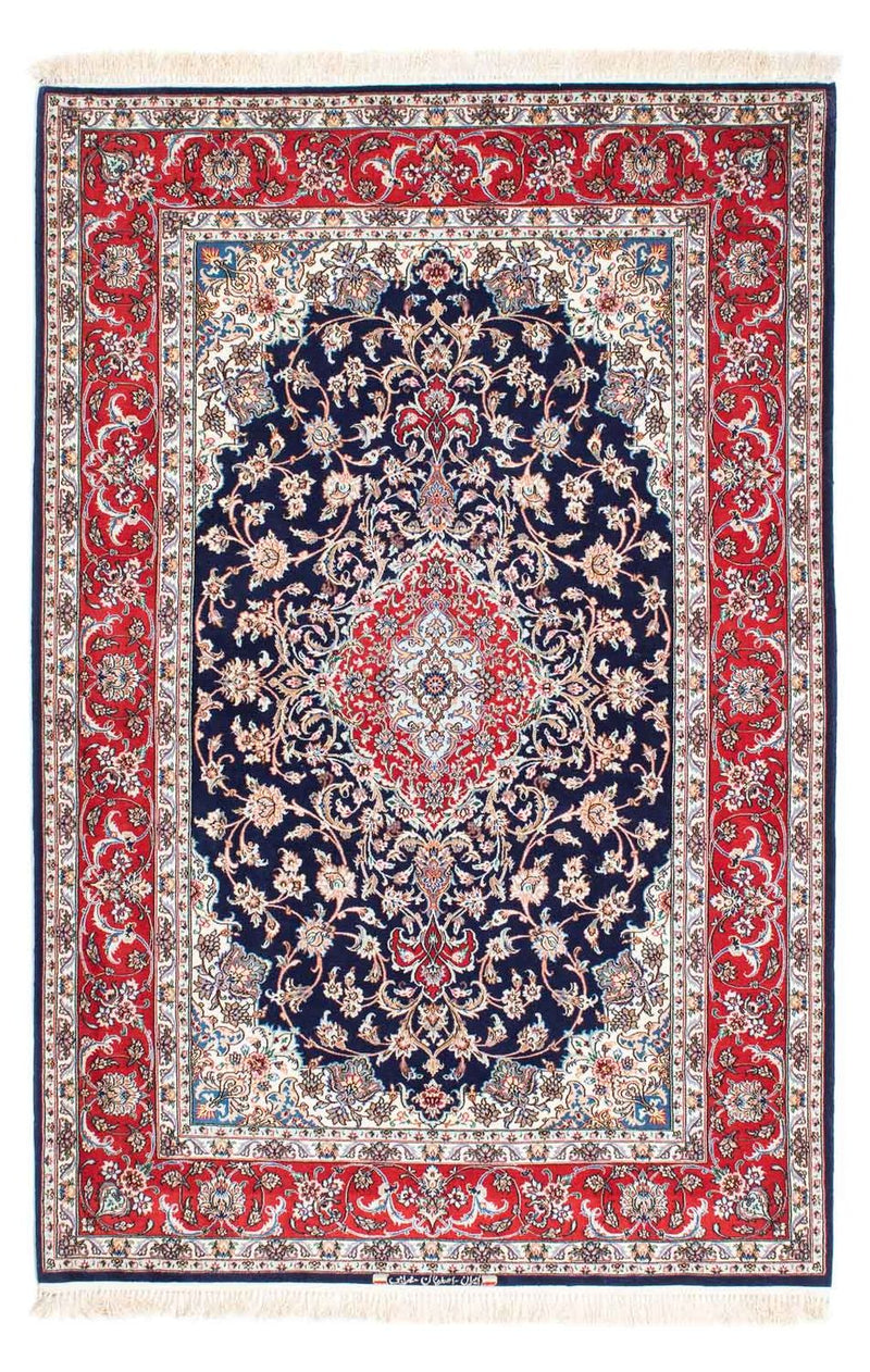 Persisk matta - Isfahan - Premium - 197 x 130 cm - mörkblå