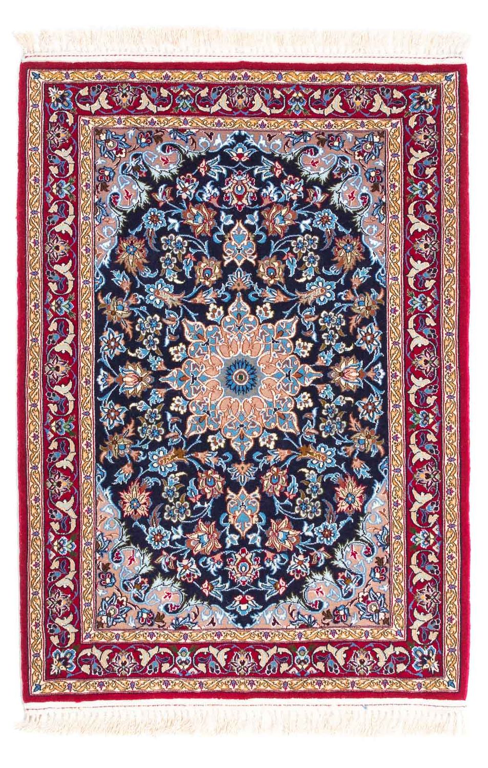 Persisk matta - Isfahan - Premium - 104 x 72 cm - mörkblå