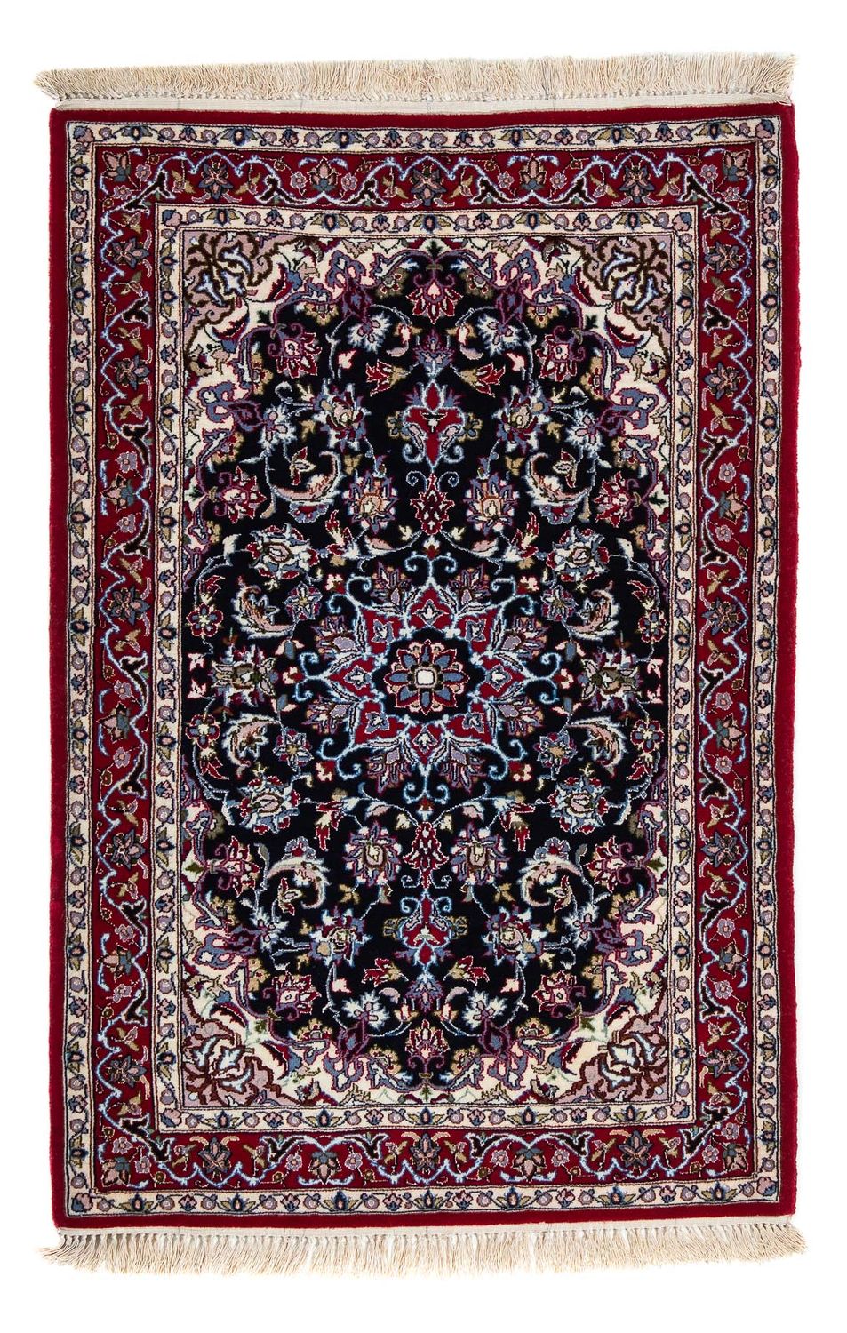 Persisk matta - Isfahan - Premium - 108 x 72 cm - mörkröd