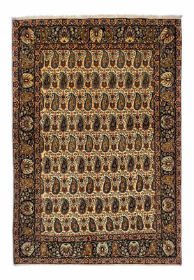 Silk Carpet - Ghom Silk - Premium - 195 x 135 cm - ljusbeige