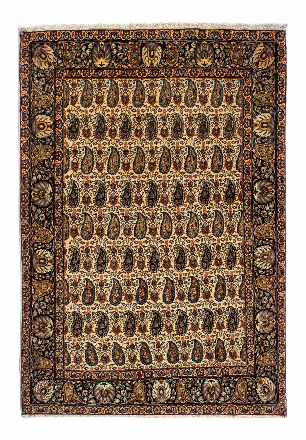 Silk Carpet - Ghom Silk - Premium - 195 x 135 cm - ljusbeige