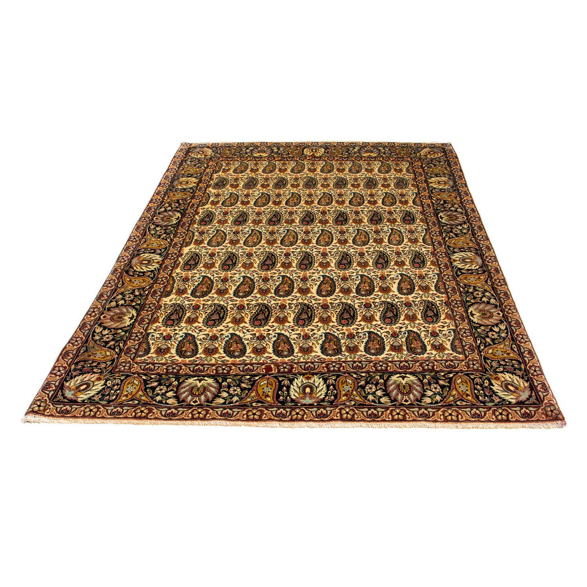 Silk Carpet - Ghom Silk - Premium - 195 x 135 cm - ljusbeige