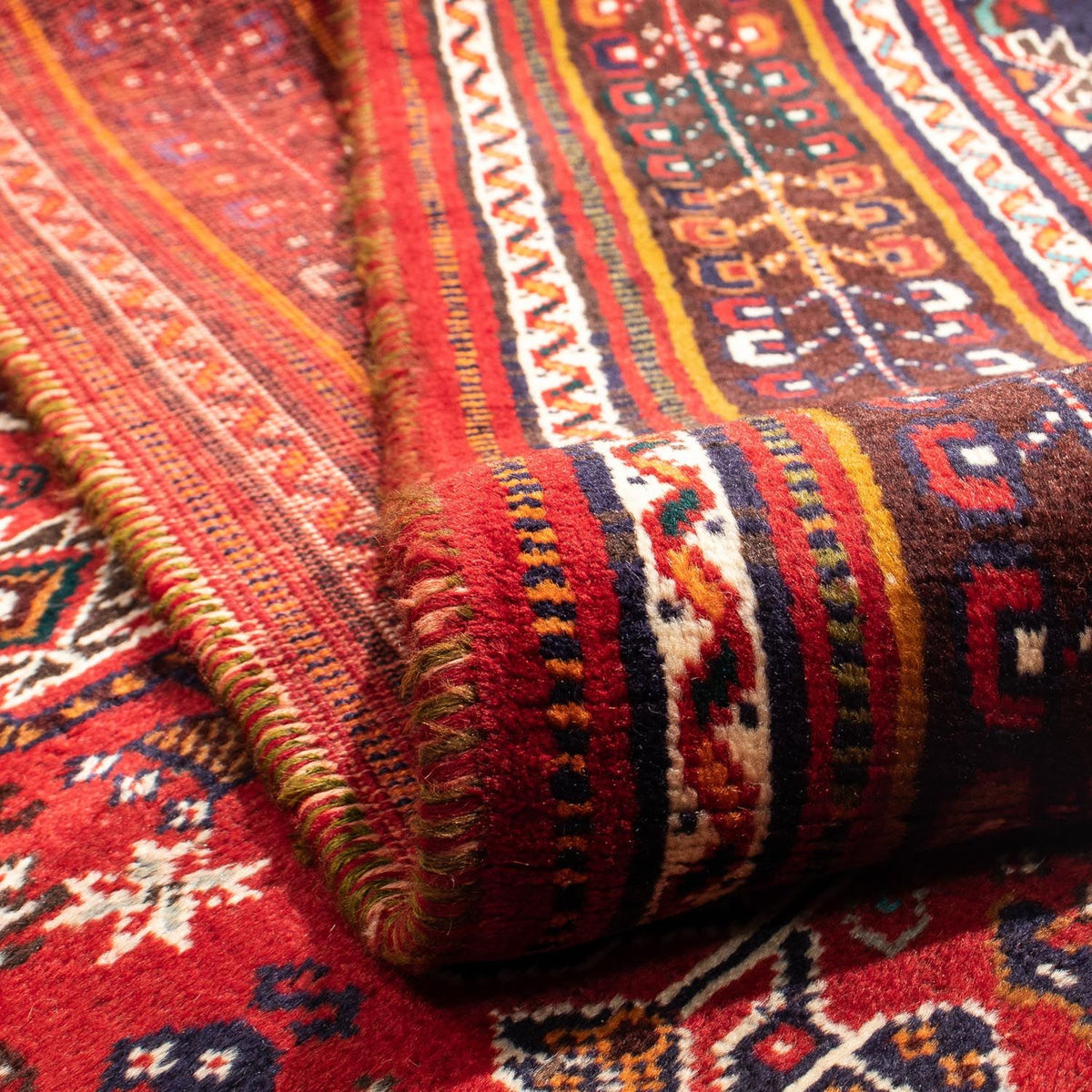 Persisk matta - Nomadic - 298 x 189 cm - mörkröd