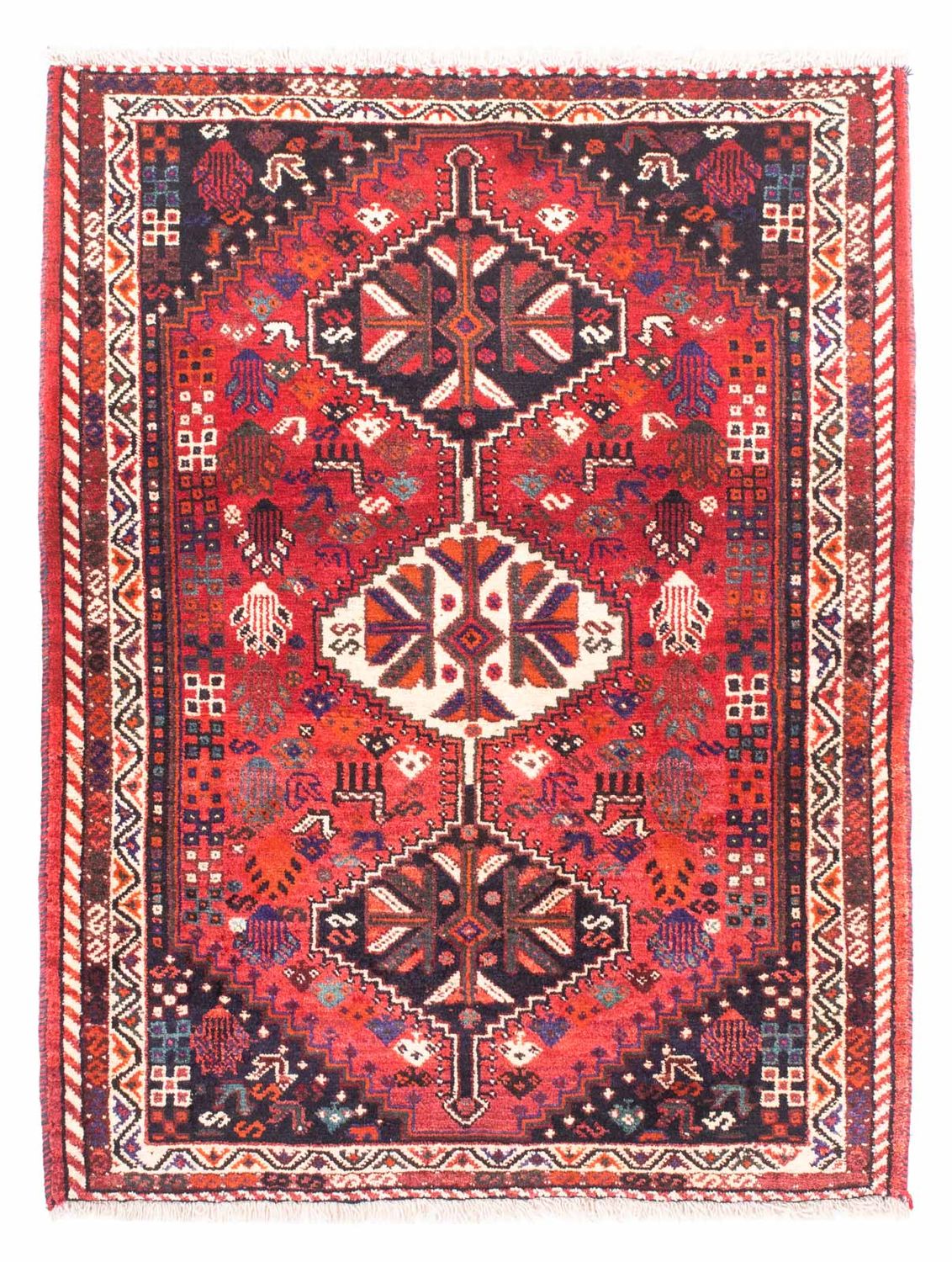 Persisk matta - Nomadic - 153 x 120 cm - mörkröd