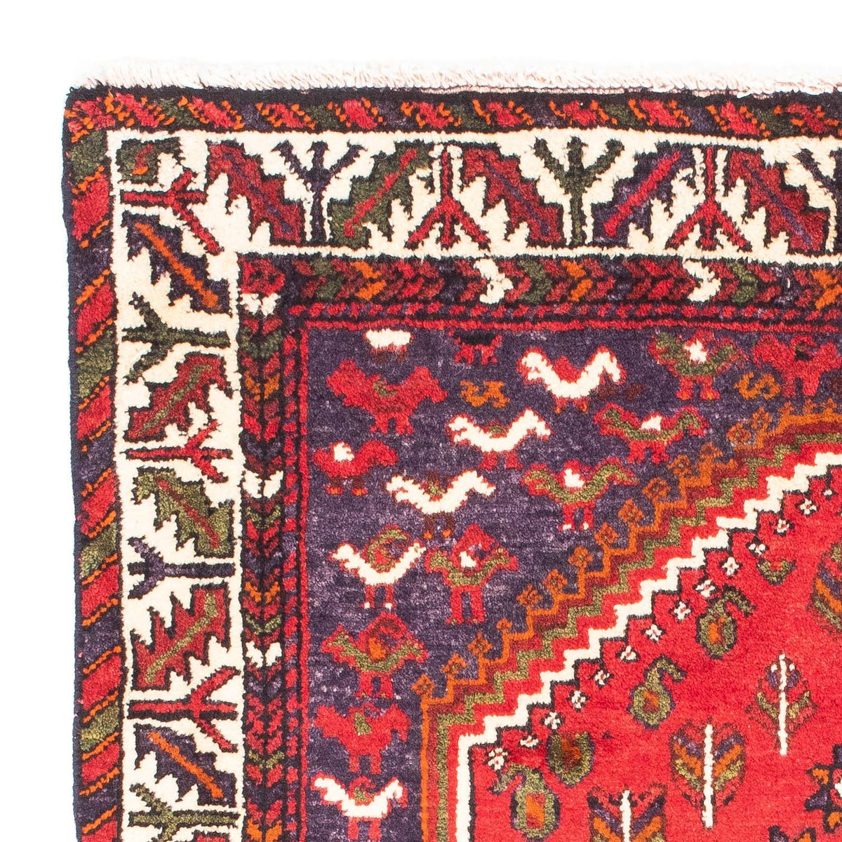 Persisk matta - Nomadic - 139 x 111 cm - mörkröd