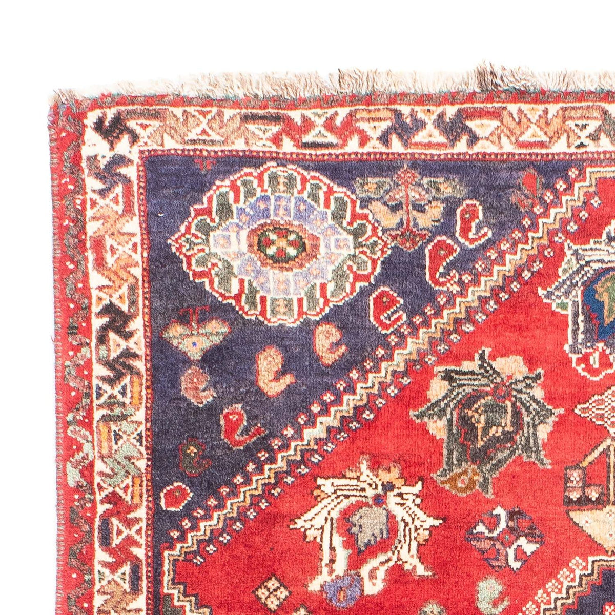 Persisk matta - Nomadic - 160 x 116 cm - mörkröd