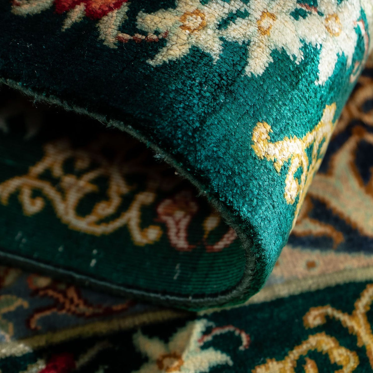 Persisk matta - Ghom - 77 x 58 cm - mörkblå