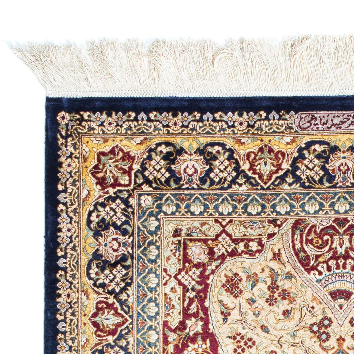 Persisk matta - Ghom - 123 x 77 cm - mörkblå