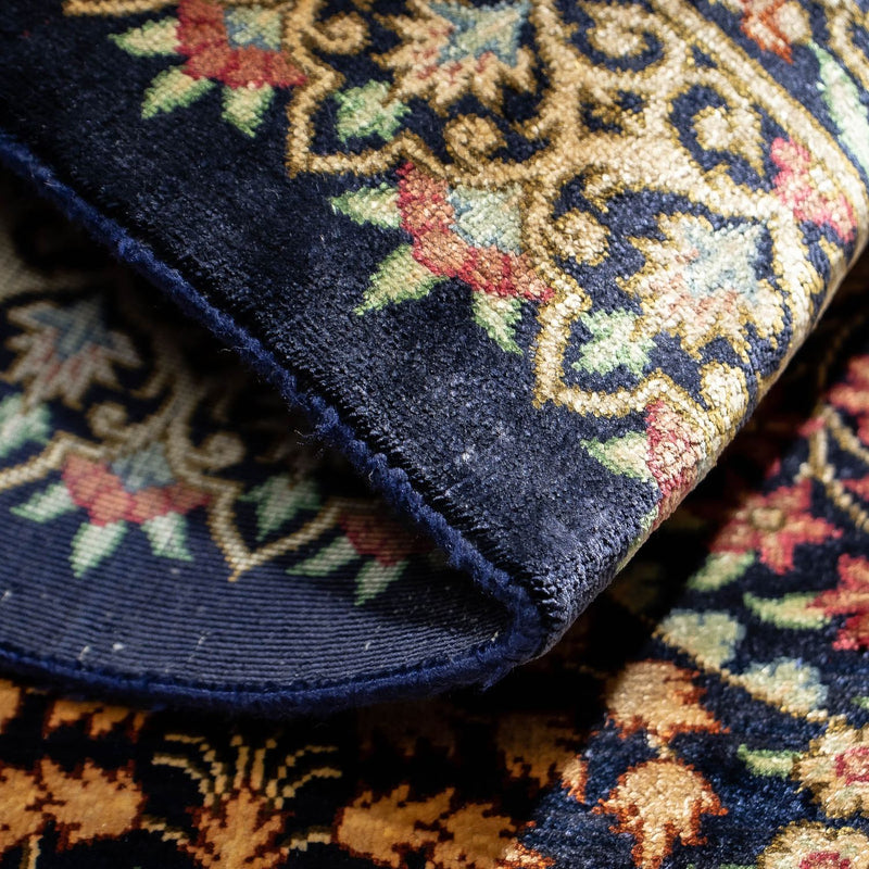 Persisk matta - Ghom - 91 x 61 cm - mörkblå