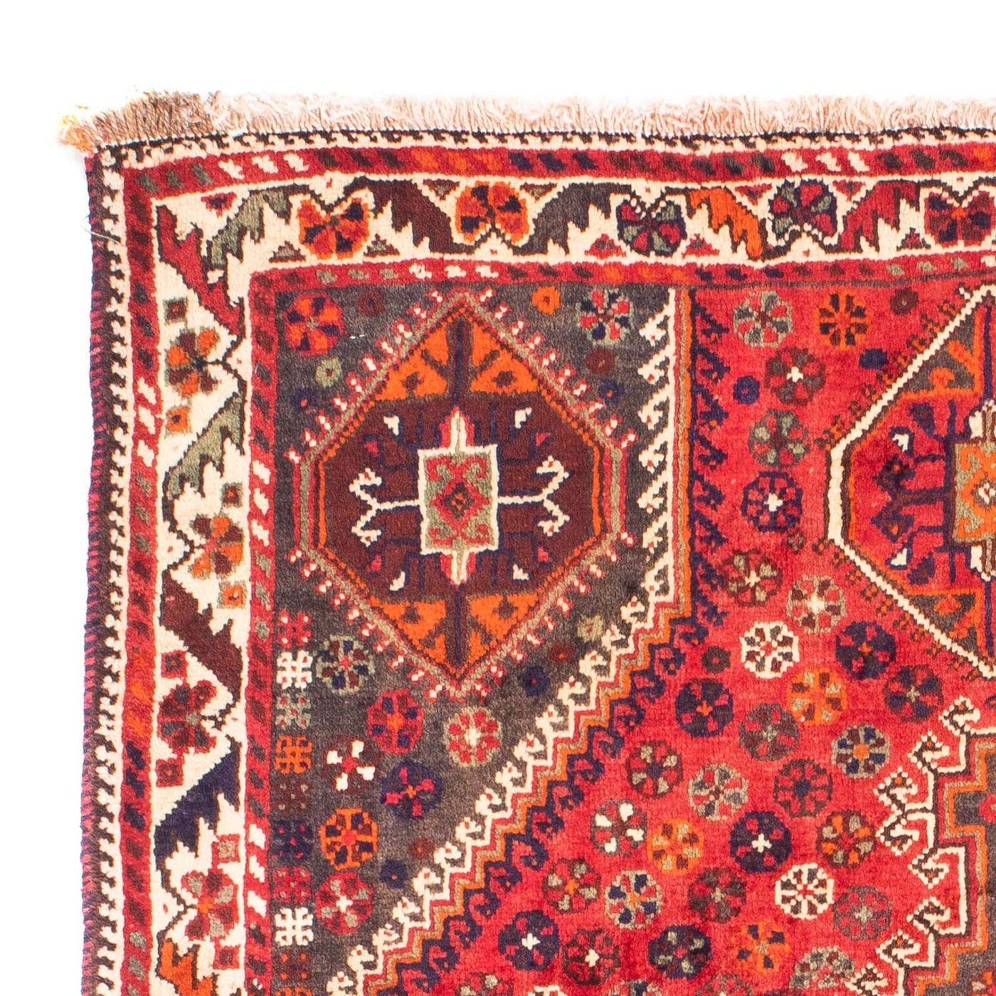 Persisk matta - Nomadic - 159 x 120 cm - mörkröd