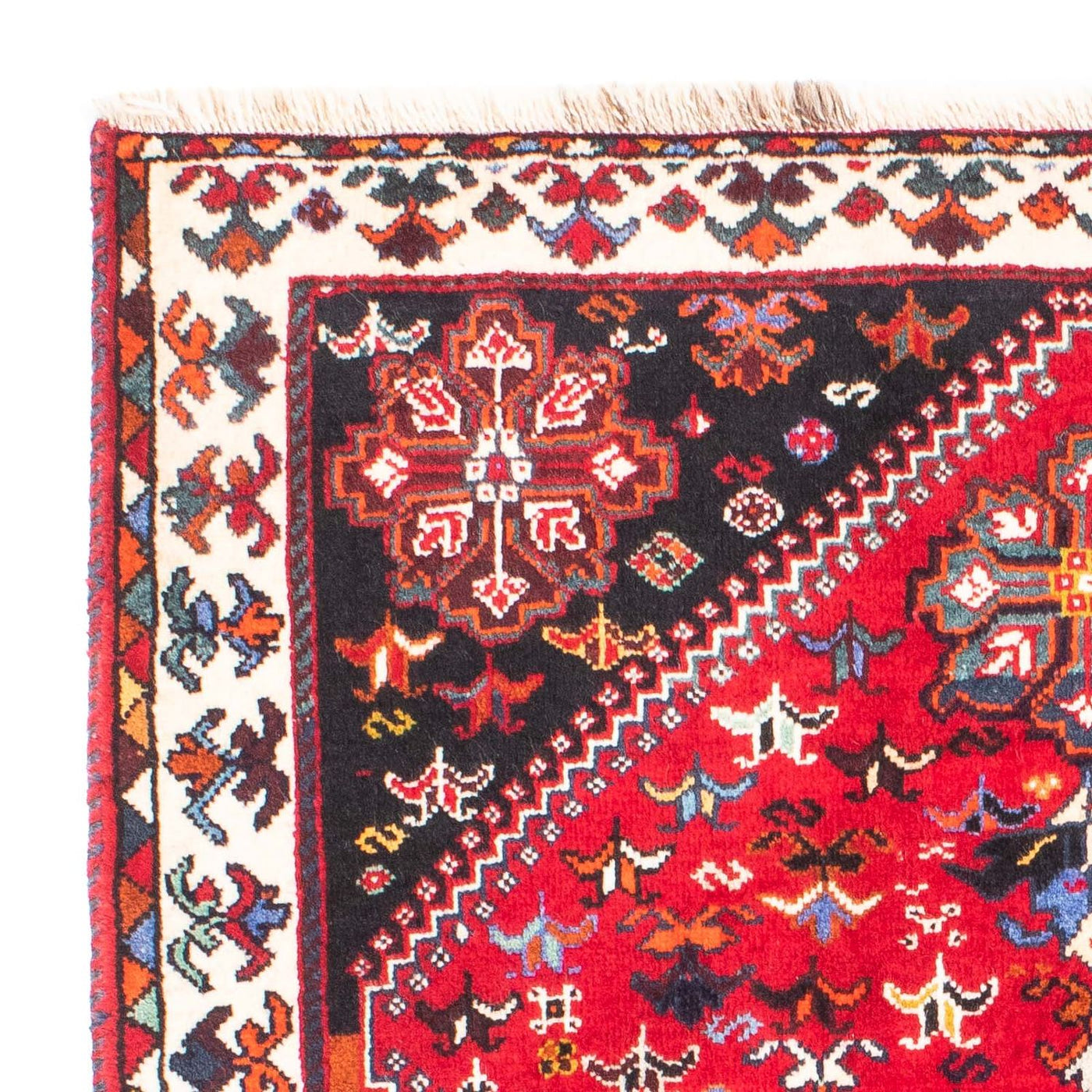 Persisk matta - Nomadic - 155 x 118 cm - mörkröd