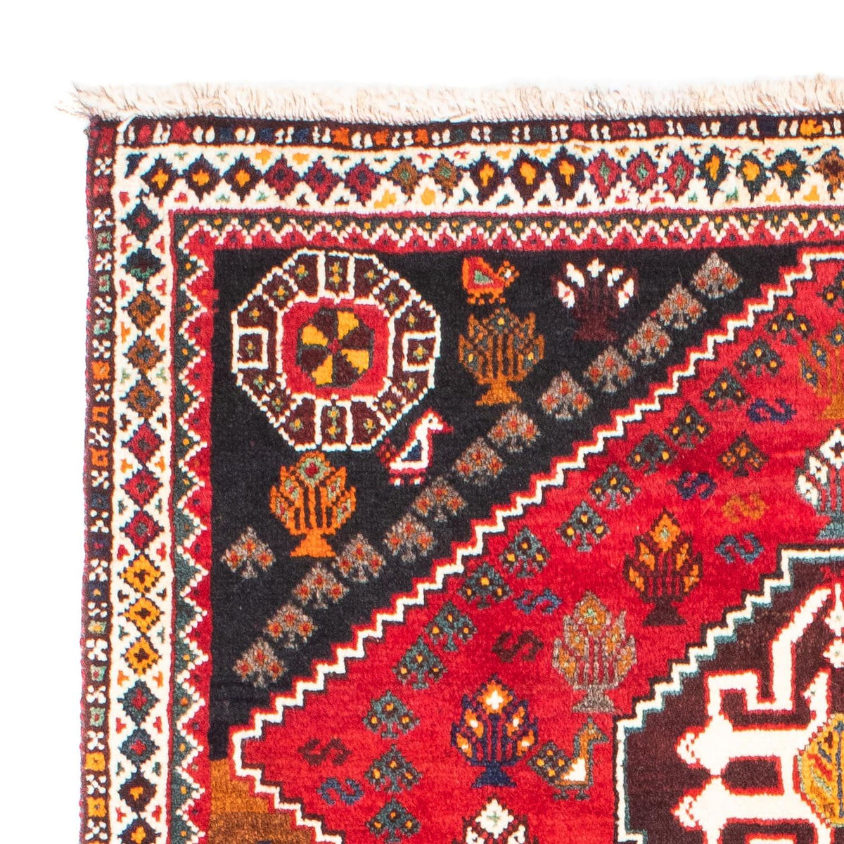 Persisk matta - Nomadic - 151 x 106 cm - mörkröd