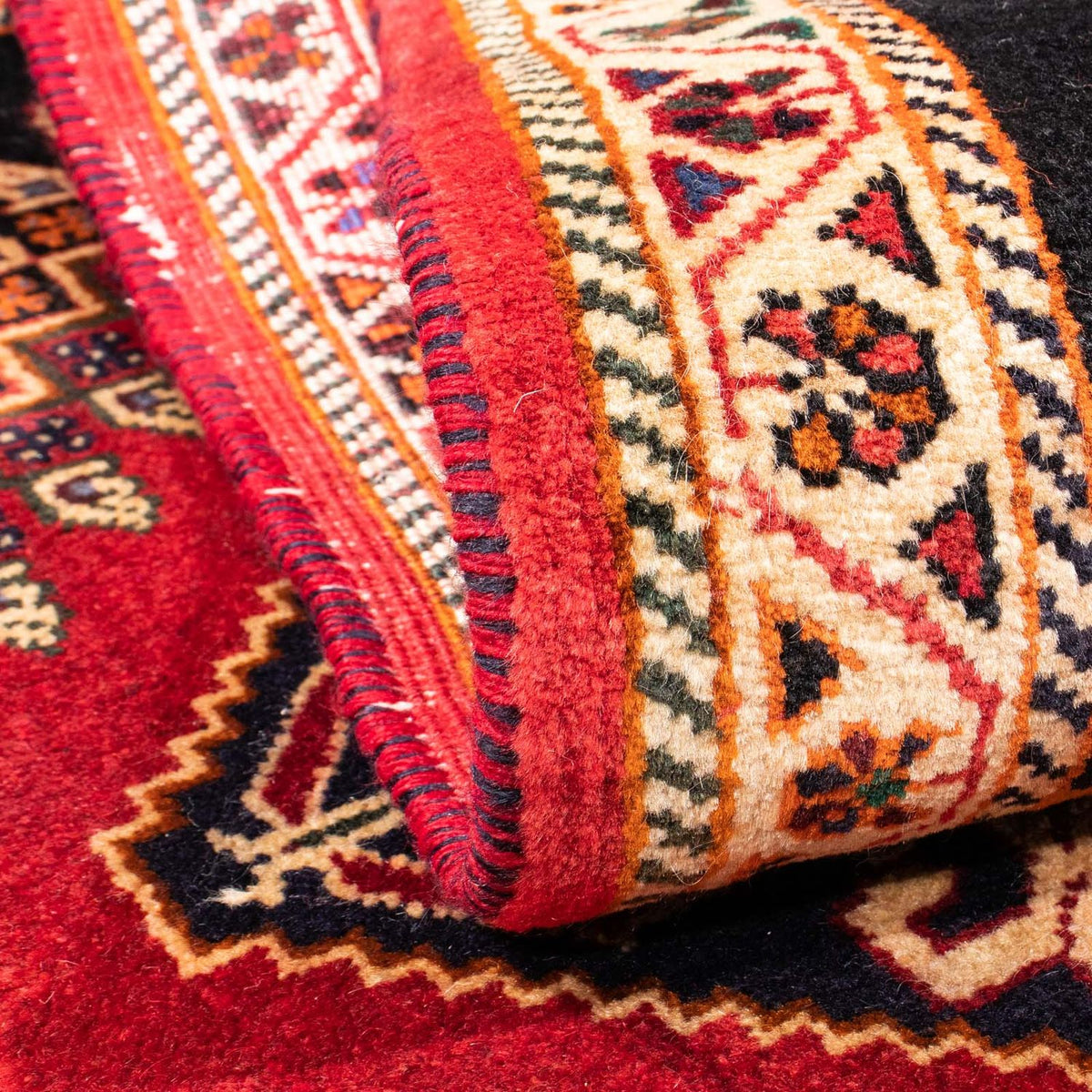 Persisk matta - Nomadic - 155 x 110 cm - mörkröd