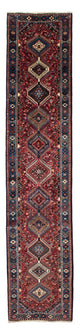 Runner Persisk matta - Nomadic - 368 x 80 cm - mörkröd