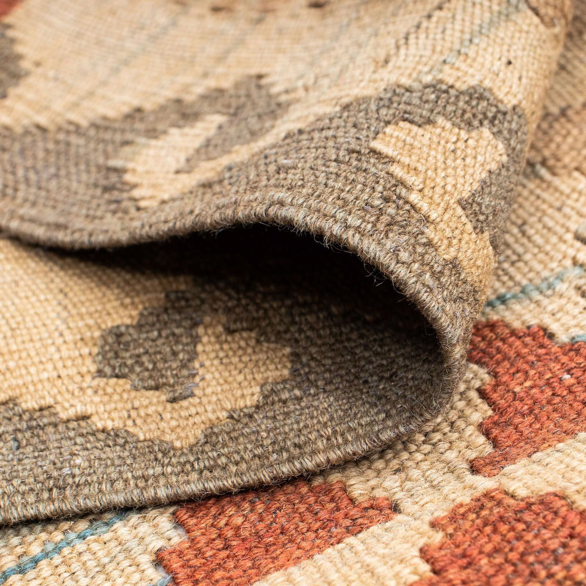 Runner Kelim Carpet - orientalisk matta - 212 x 79 cm - ljusbrun