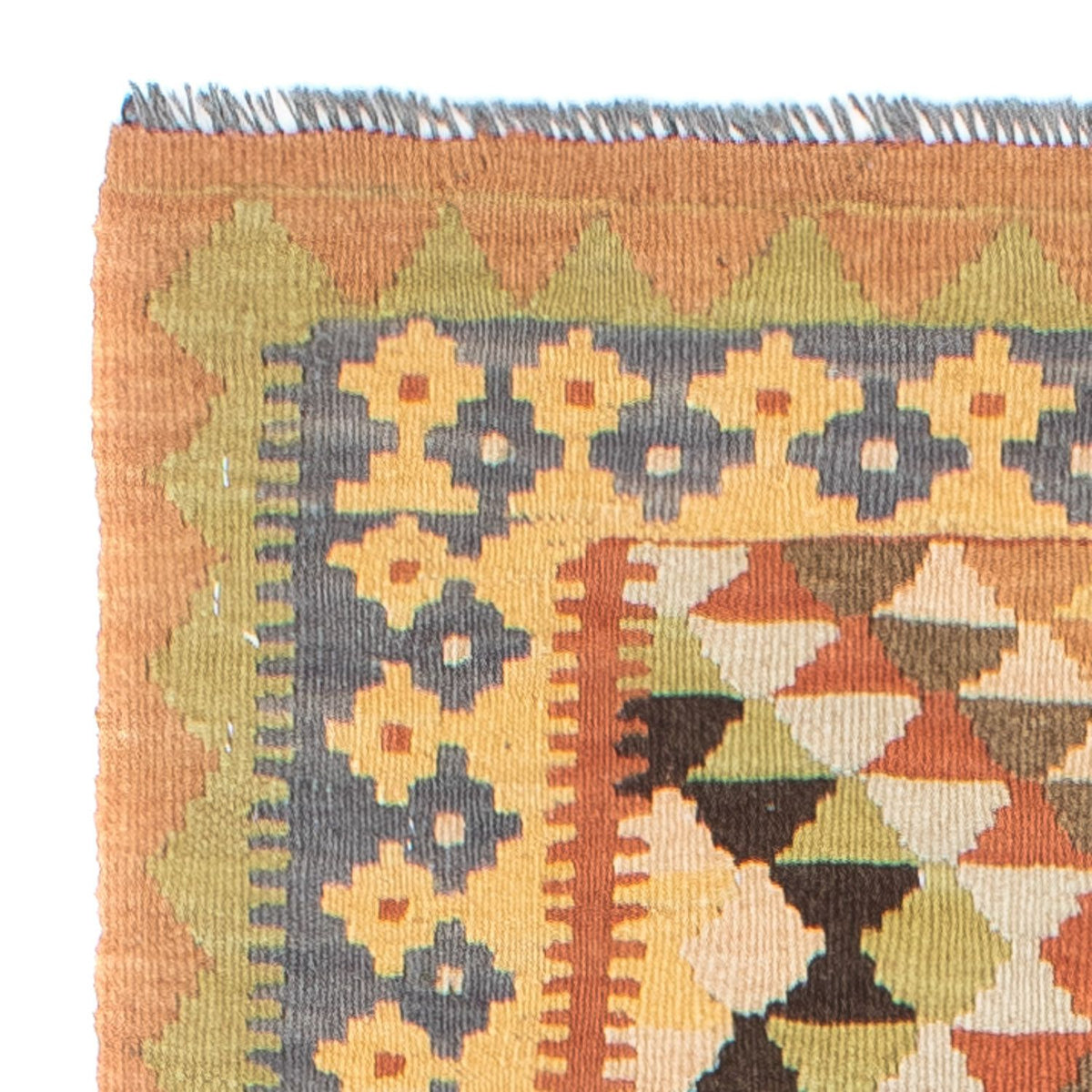 Runner Kelim Carpet - orientalisk matta - 200 x 91 cm - ljusbrun