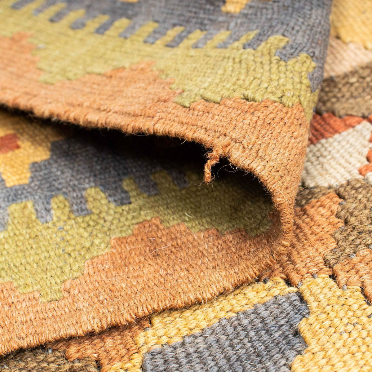 Runner Kelim Carpet - orientalisk matta - 200 x 91 cm - ljusbrun