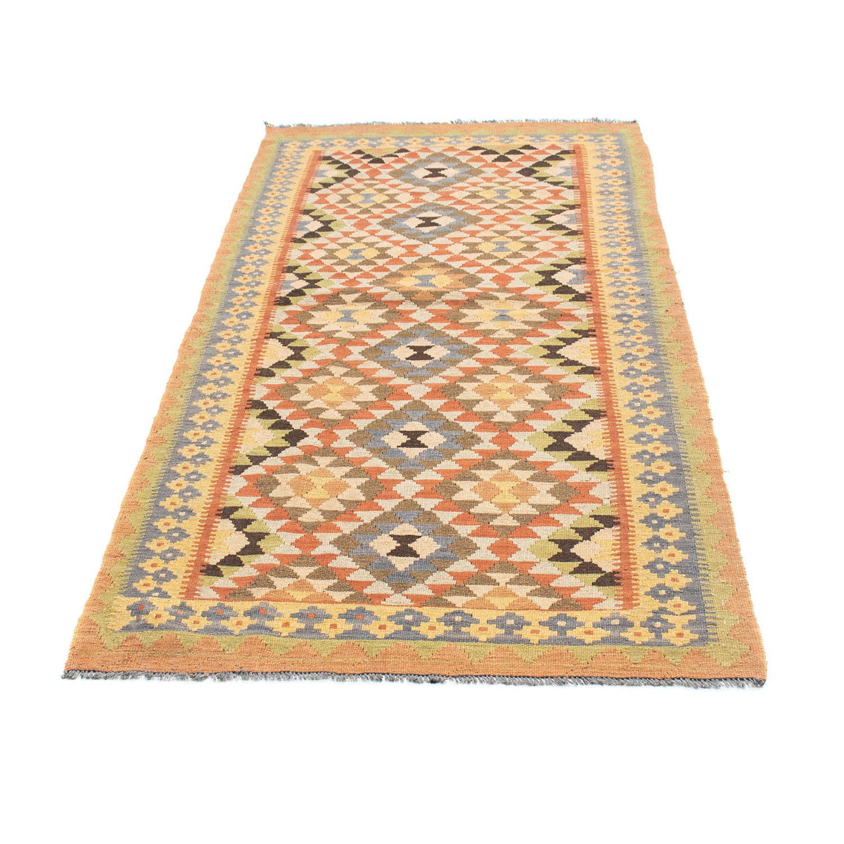 Runner Kelim Carpet - orientalisk matta - 200 x 91 cm - ljusbrun