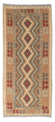 Runner Kelim Carpet - orientalisk matta - 192 x 83 cm - ljusbrun