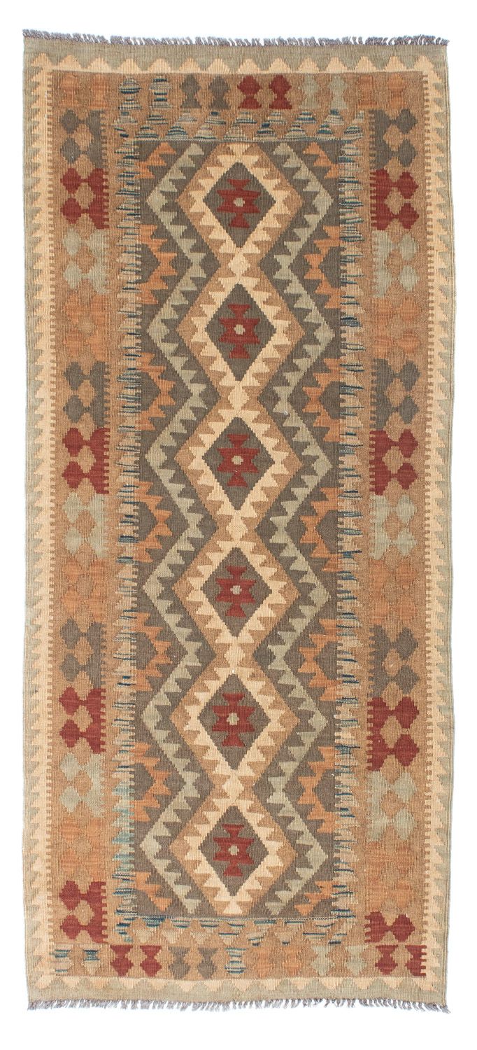 Runner Kelim Carpet - orientalisk matta - 192 x 83 cm - ljusbrun