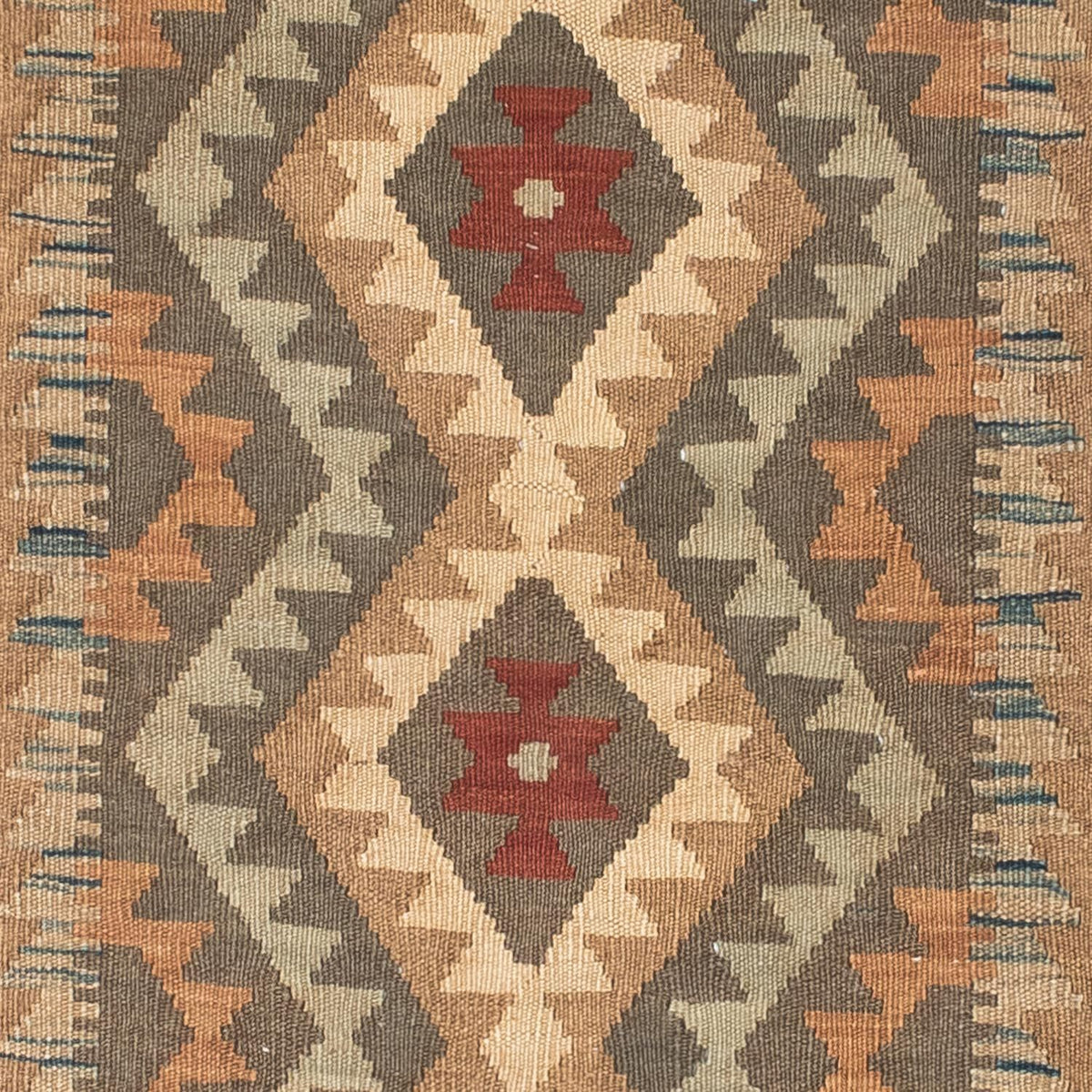 Runner Kelim Carpet - orientalisk matta - 192 x 83 cm - ljusbrun