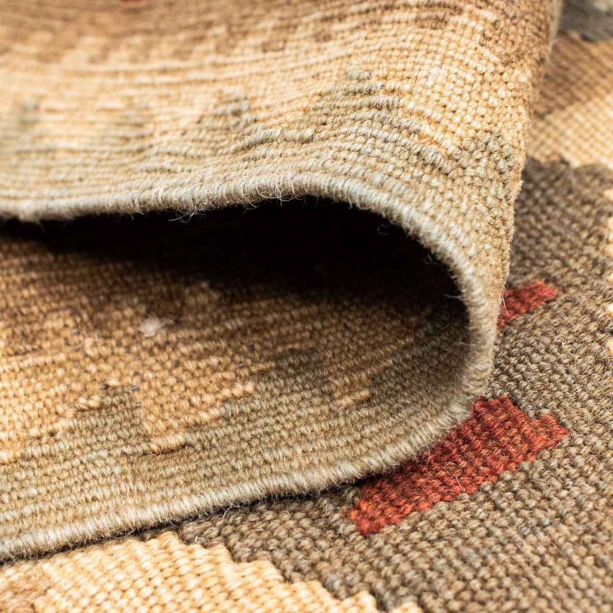 Runner Kelim Carpet - orientalisk matta - 192 x 83 cm - ljusbrun