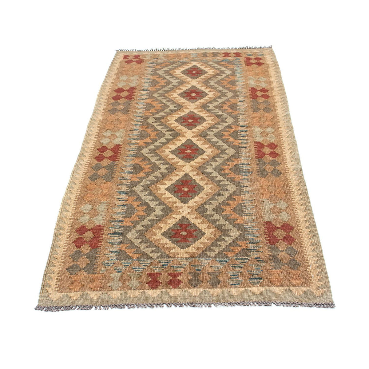 Runner Kelim Carpet - orientalisk matta - 192 x 83 cm - ljusbrun