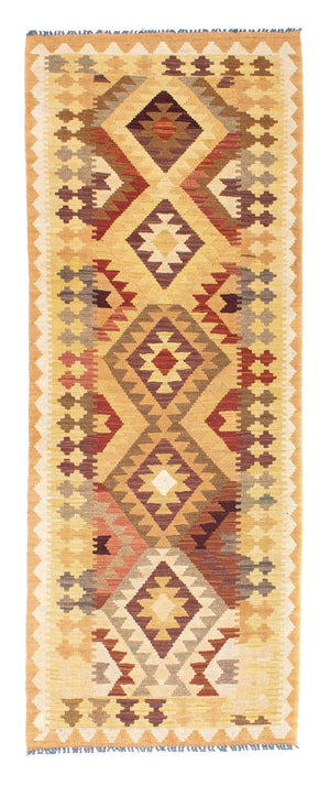 Runner Kelim Carpet - orientalisk matta - 191 x 77 cm - ljusbrun