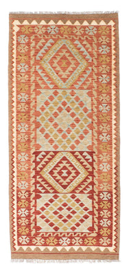 Runner Kelim Carpet - orientalisk matta - 193 x 84 cm - ljusröd