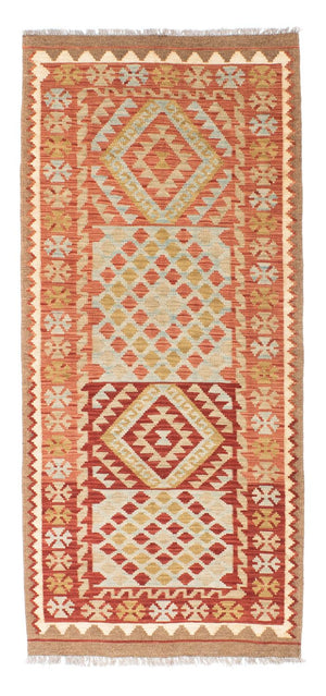 Runner Kelim Carpet - orientalisk matta - 193 x 84 cm - ljusröd