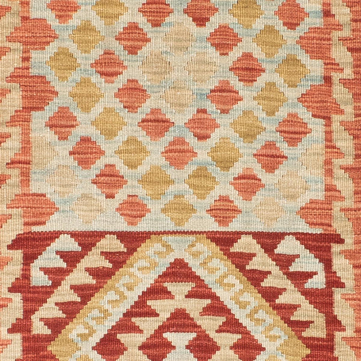 Runner Kelim Carpet - orientalisk matta - 193 x 84 cm - ljusröd