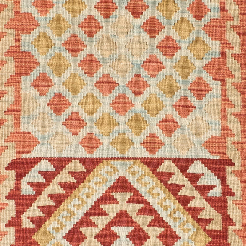 Runner Kelim Carpet - orientalisk matta - 193 x 84 cm - ljusröd