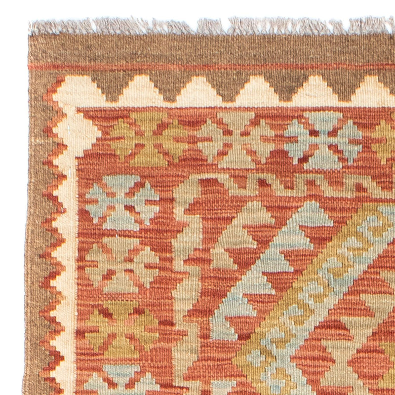 Runner Kelim Carpet - orientalisk matta - 193 x 84 cm - ljusröd