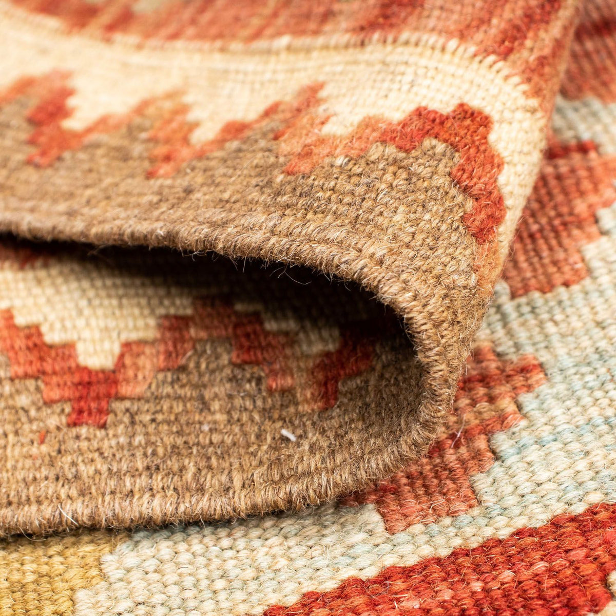 Runner Kelim Carpet - orientalisk matta - 193 x 84 cm - ljusröd