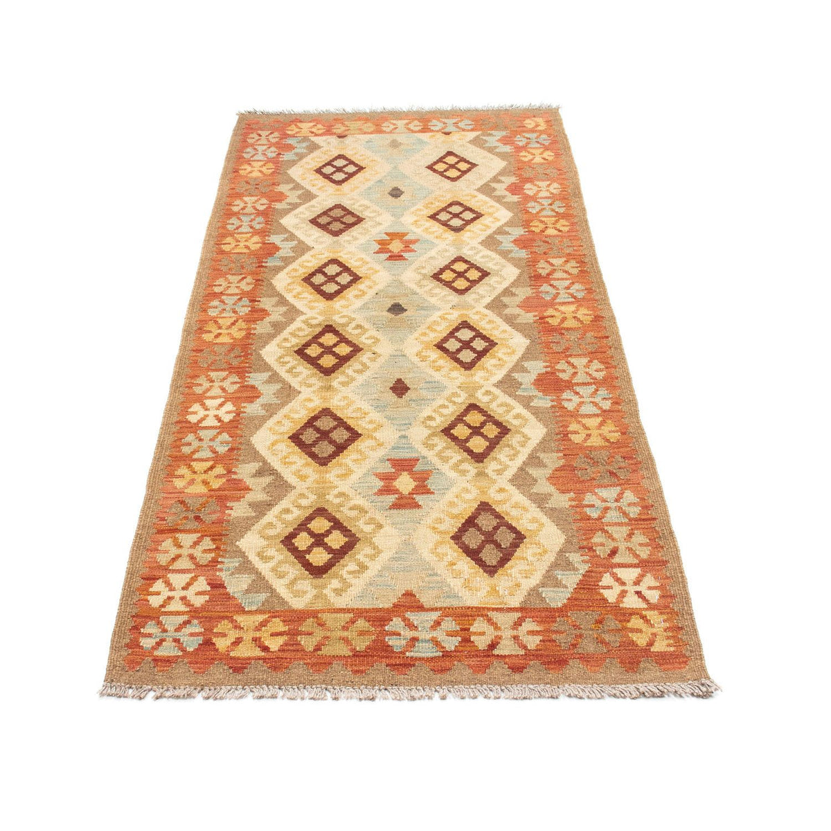 Runner Kelim Carpet - orientalisk matta - 201 x 78 cm - beige