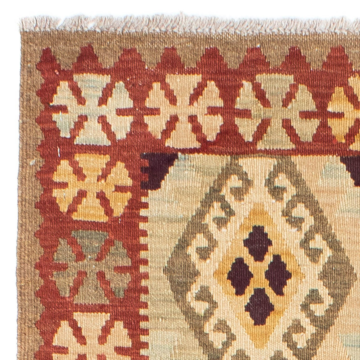 Runner Kelim Carpet - orientalisk matta - 199 x 79 cm - beige