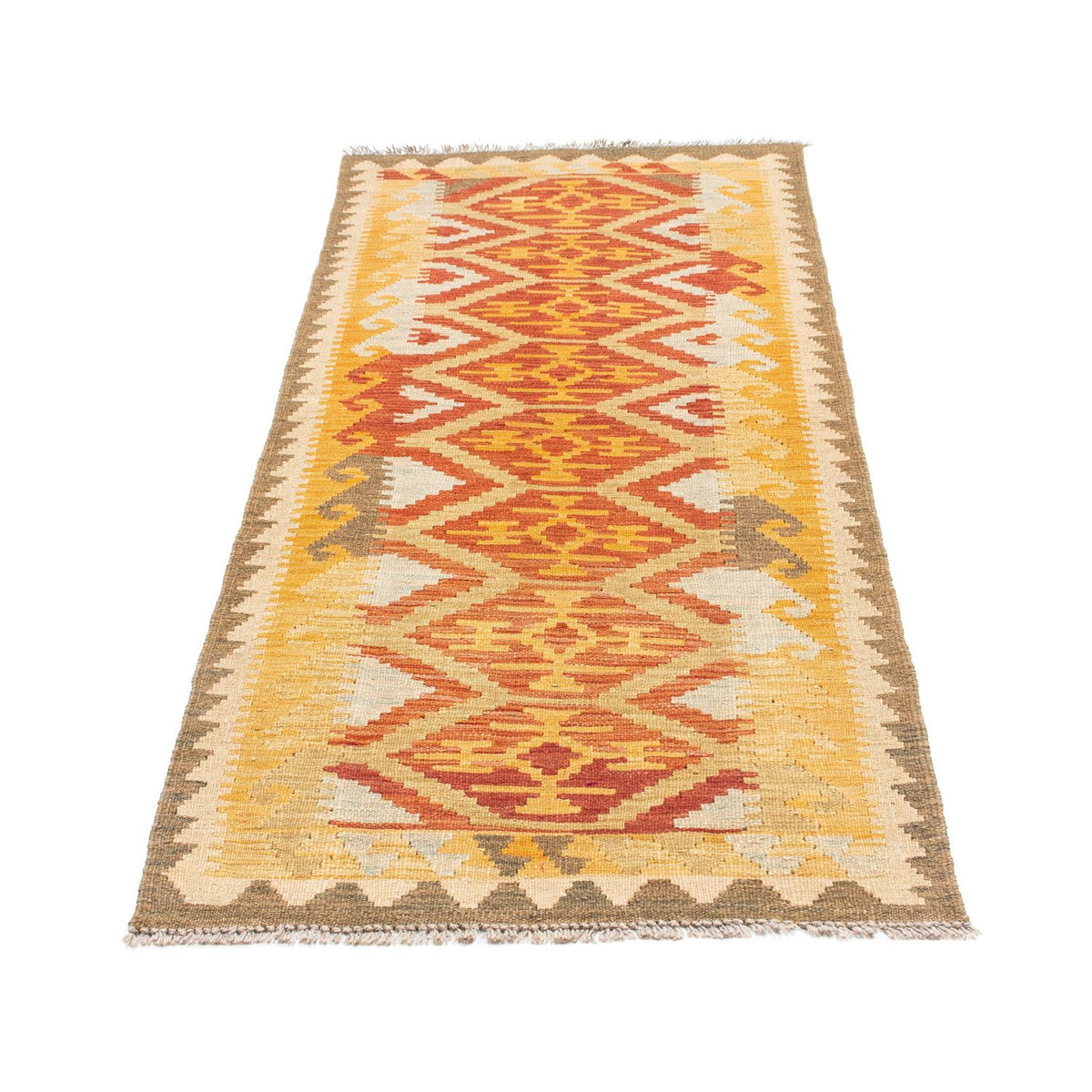 Runner Kelim Carpet - orientalisk matta - 187 x 73 cm - rost