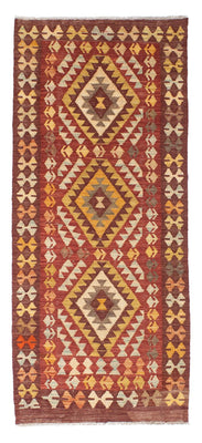 Runner Kelim Carpet - orientalisk matta - 189 x 78 cm - mörkröd