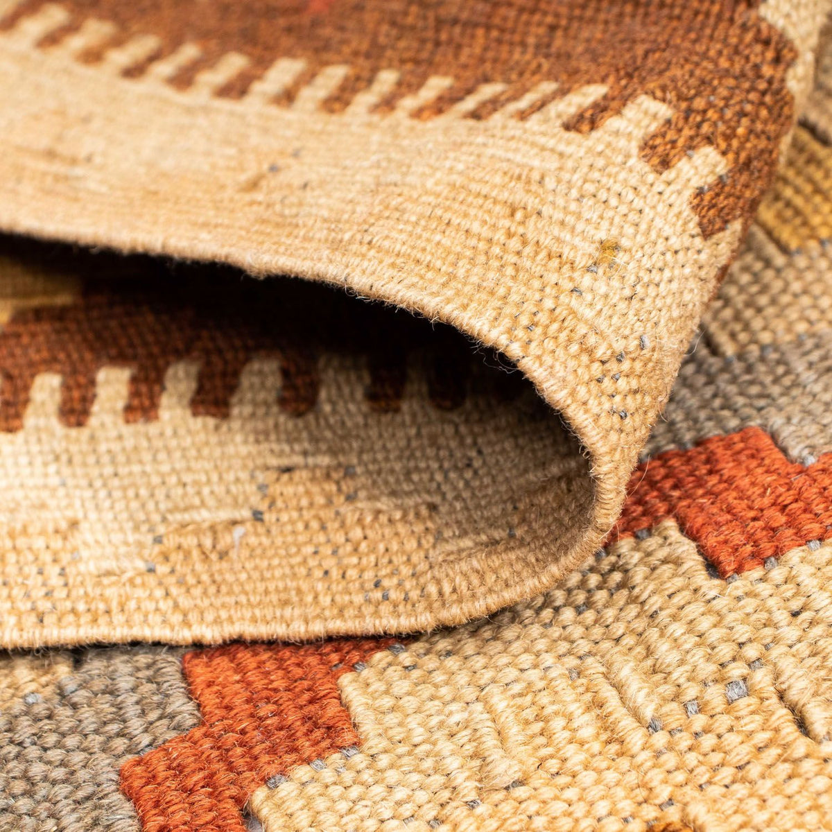 Runner Kelim Carpet - orientalisk matta - 200 x 79 cm - ljusbrun