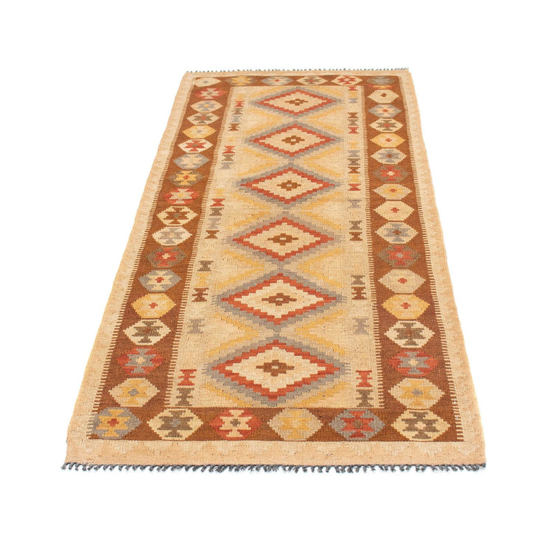 Runner Kelim Carpet - orientalisk matta - 200 x 79 cm - ljusbrun