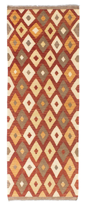 Runner Kelim Carpet - orientalisk matta - 193 x 73 cm - rost