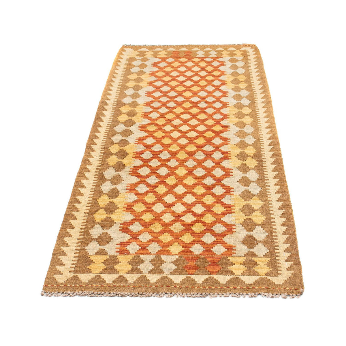 Runner Kelim Carpet - orientalisk matta - 191 x 74 cm - ljusbrun
