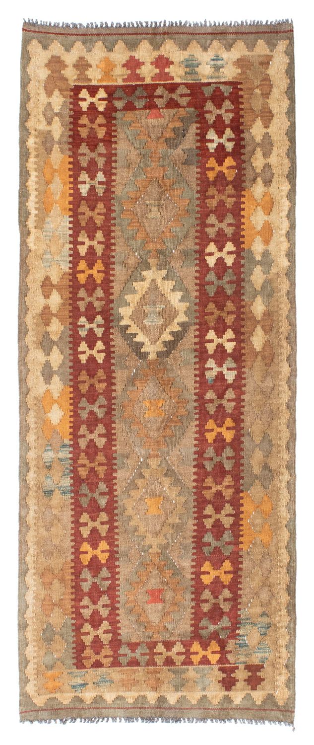 Runner Kelim Carpet - orientalisk matta - 198 x 81 cm - ljusbrun