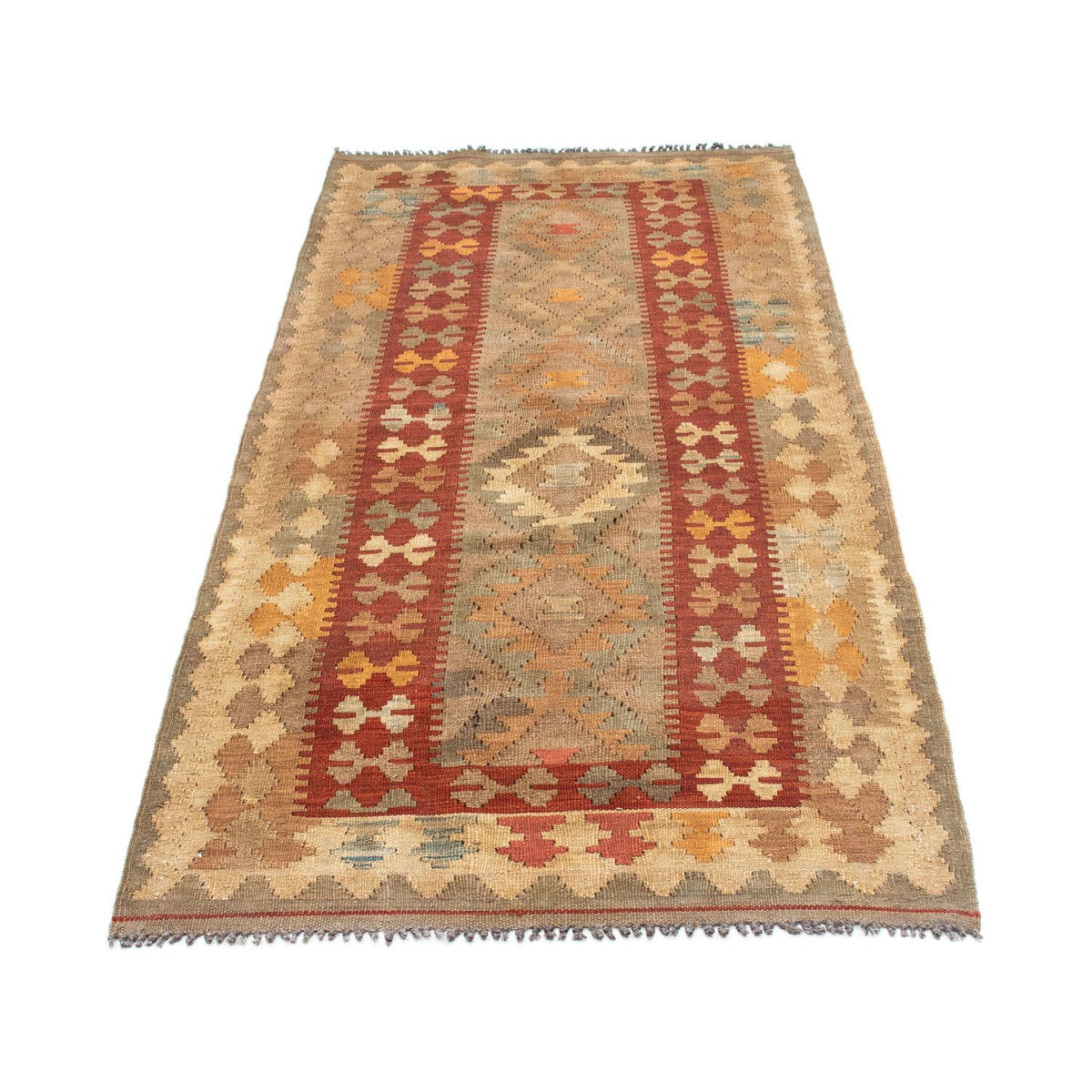 Runner Kelim Carpet - orientalisk matta - 198 x 81 cm - ljusbrun