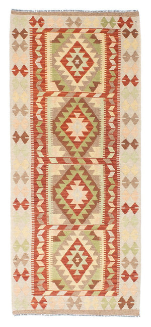 Runner Kelim Carpet - orientalisk matta - 196 x 86 cm - beige